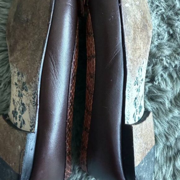 Gucci Yva Ballet Flats Snakeskin Bow Brown Leather 35 / US 5 – Italy – Rare - Picture 10 of 12